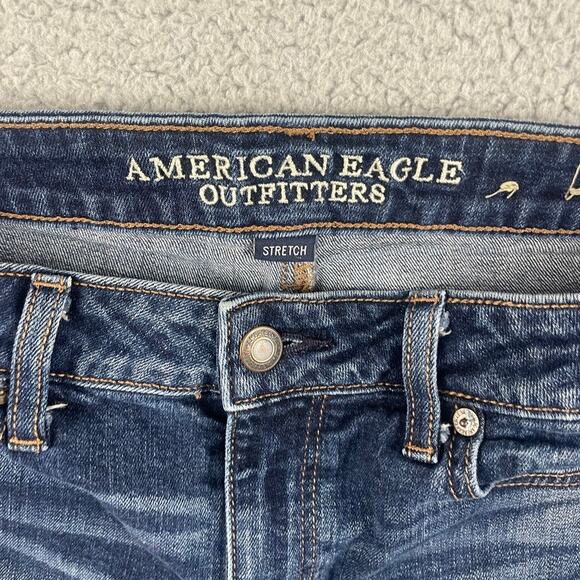 American Eagle Outfitters Women's US 6 Stretch Blue Vintage Hi-Rise Shorts - Picture 2 of 10